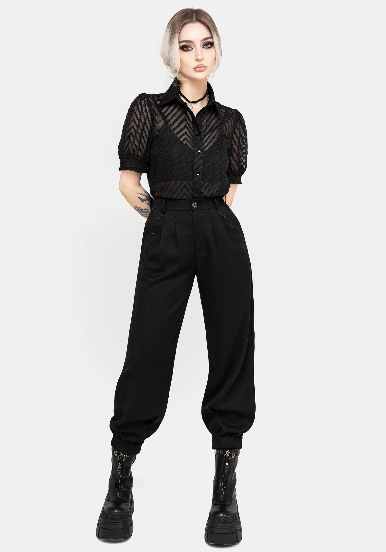 Chevron Button Up Blouse Top sold by Disturbia product image thumbnail 5