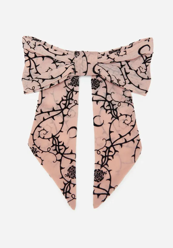 Rosethorn Bow Barrette Hair Clip sold by Disturbia