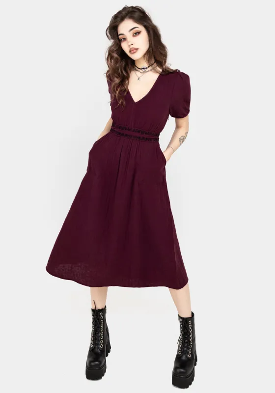 Poultice Embroidered Cotton Midi Dress sold by Disturbia