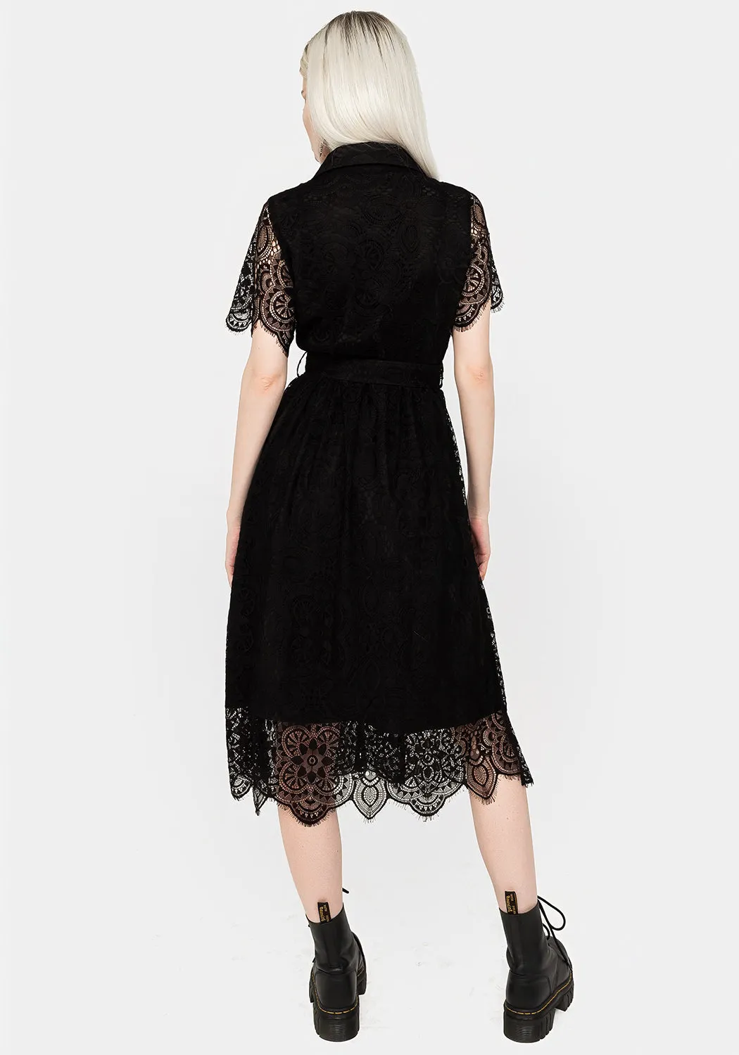 Martyr Collar Lace Midi Shirt Dress sold by Disturbia product image thumbnail 3