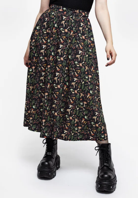 Vasilisa Button Up Midi Skirt sold by Disturbia