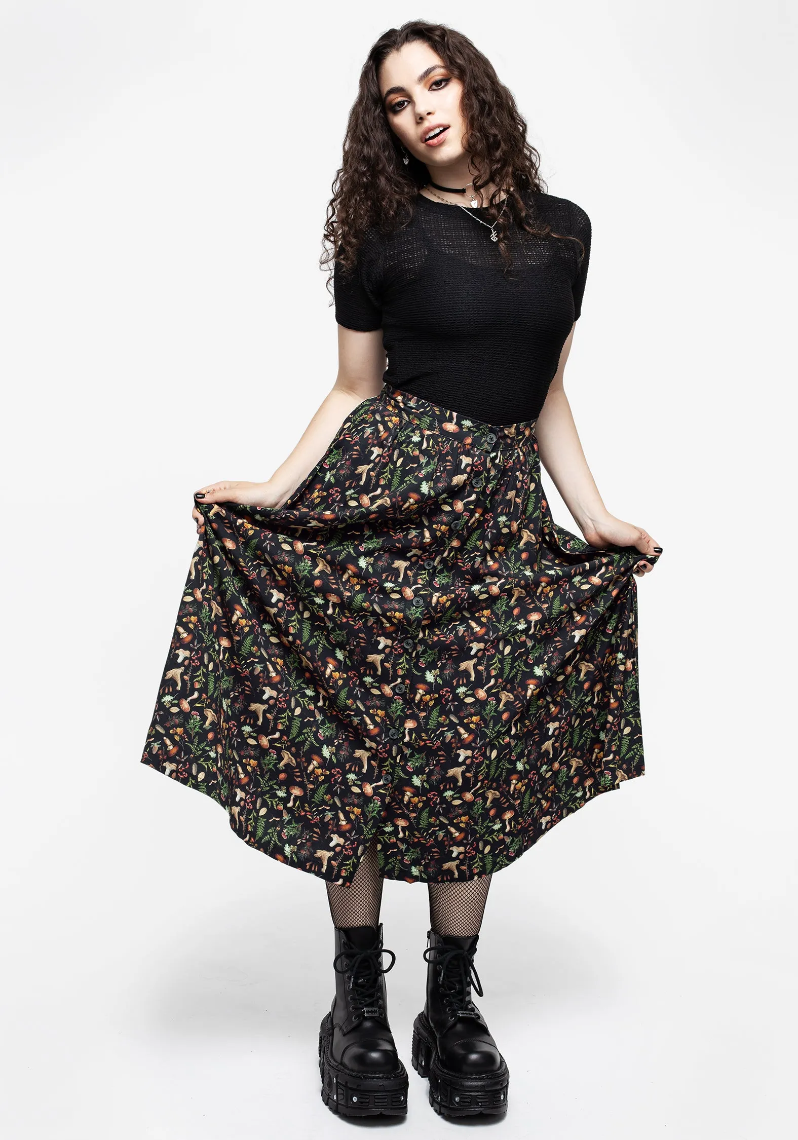 Vasilisa Button Up Midi Skirt sold by Disturbia product image thumbnail 4