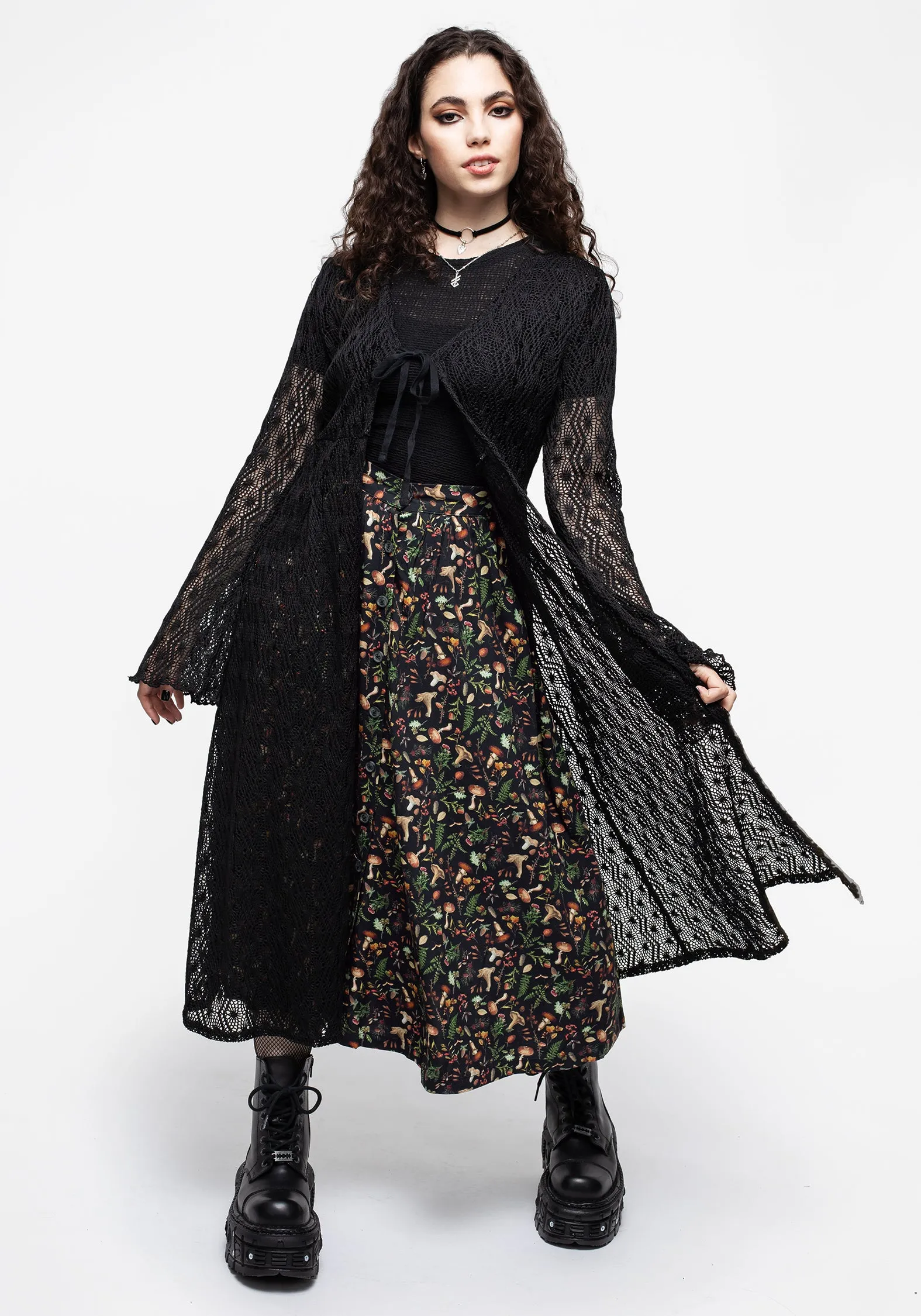 Vasilisa Button Up Midi Skirt sold by Disturbia product image thumbnail 5