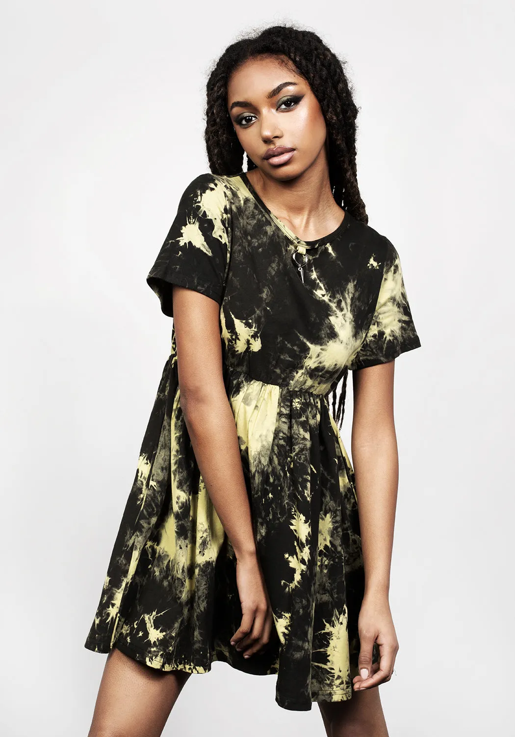 SCHOLOMANCE TIE DYE SKATER DRESS sold by Disturbia