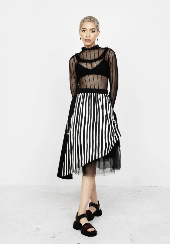PARANORMAL ASYMMETRIC MIDI SKIRT sold by Disturbia