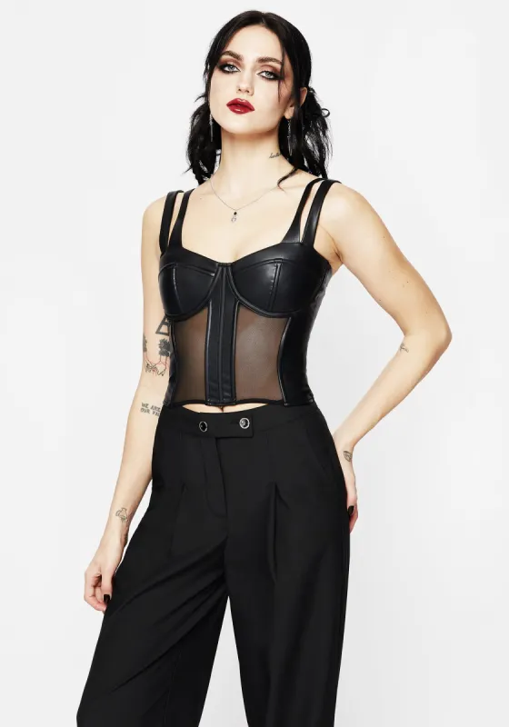 Loretta Mesh Cut Out Corset sold by Disturbia