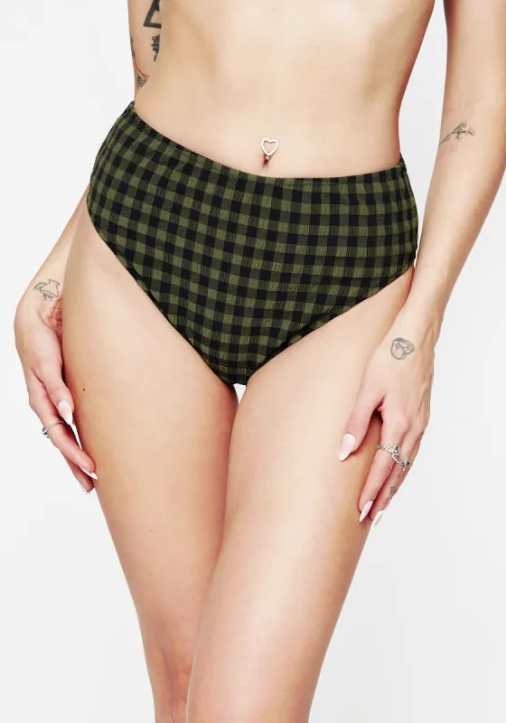 Terra Gingham High Waist Swim Bottoms sold by Disturbia
