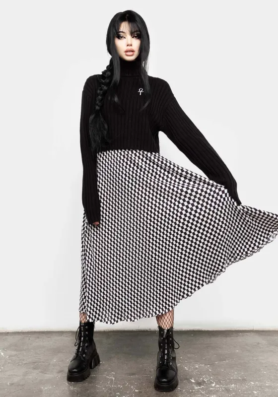 Vaudeville Pleat Midi Skirt sold by Disturbia