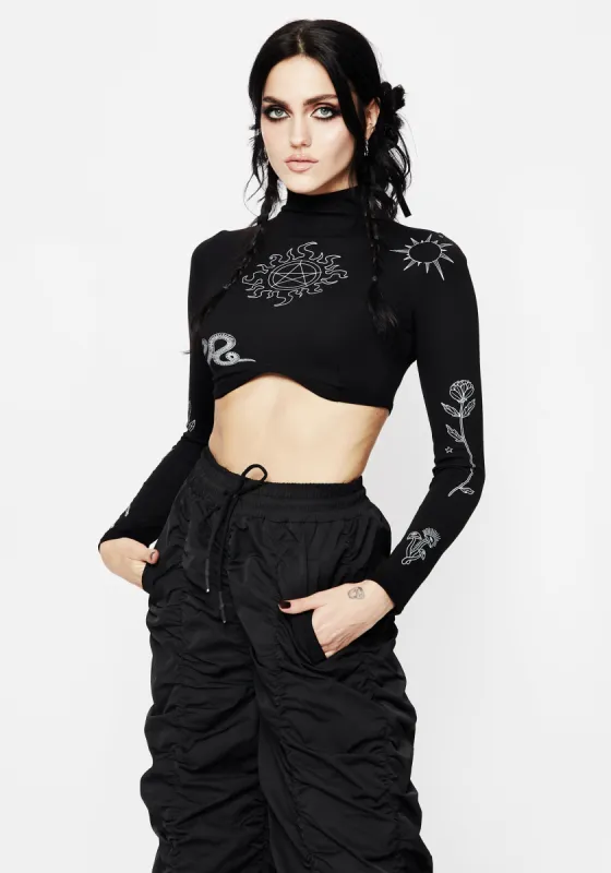 Esoteria Underbust Crop Top sold by Disturbia