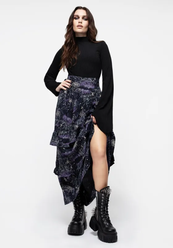 Hawthorn Frill Tiered Maxi Skirt sold by Disturbia