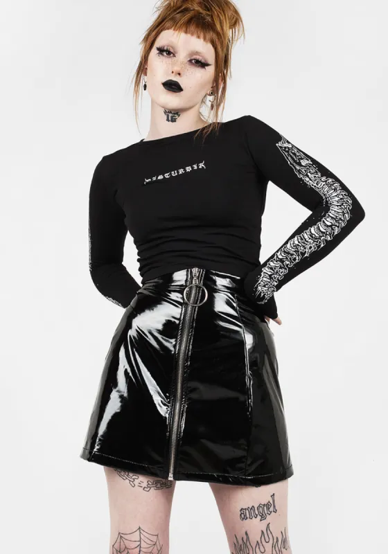 SINISTER MINI VINYL SKIRT sold by Disturbia