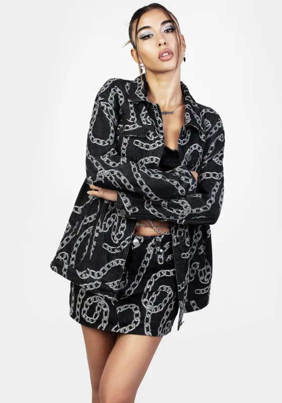 GROUNDED OVERSIZED DENIM JACKET sold by Disturbia
