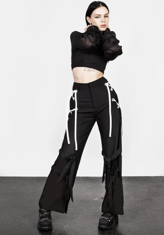 Defendant Lace Up Tie Trousers sold by Disturbia