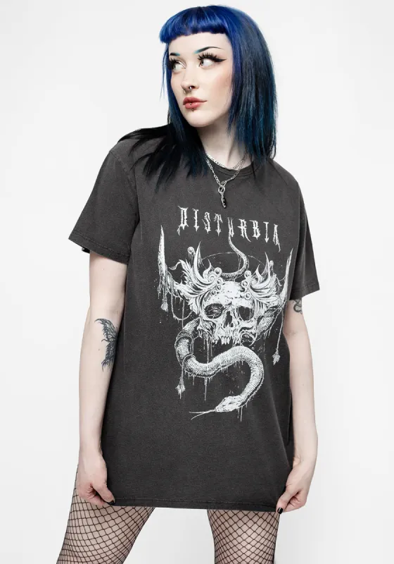 Temptation Snakes Unisex Acid Washed T-shirt sold by Disturbia