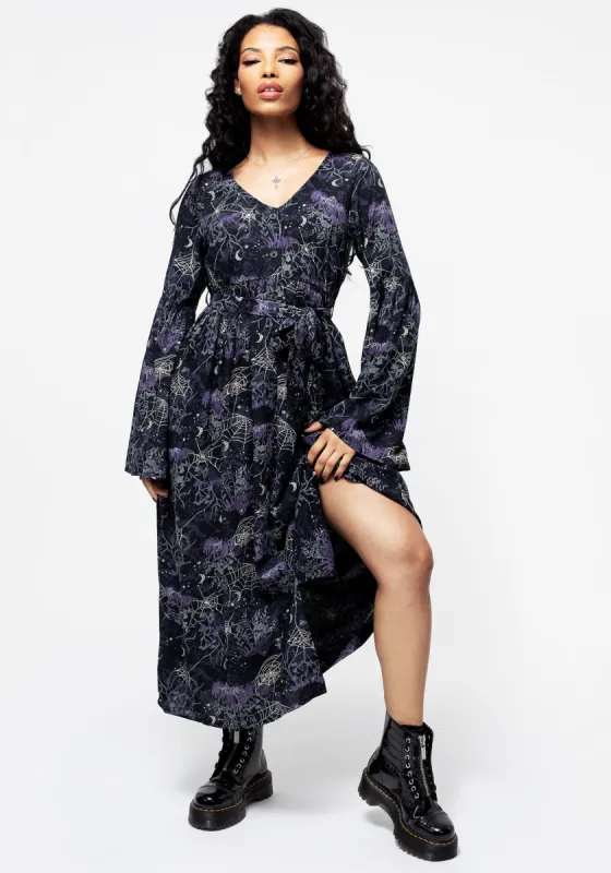 Hawthorn Flute Sleeve Belted Midaxi Dress sold by Disturbia