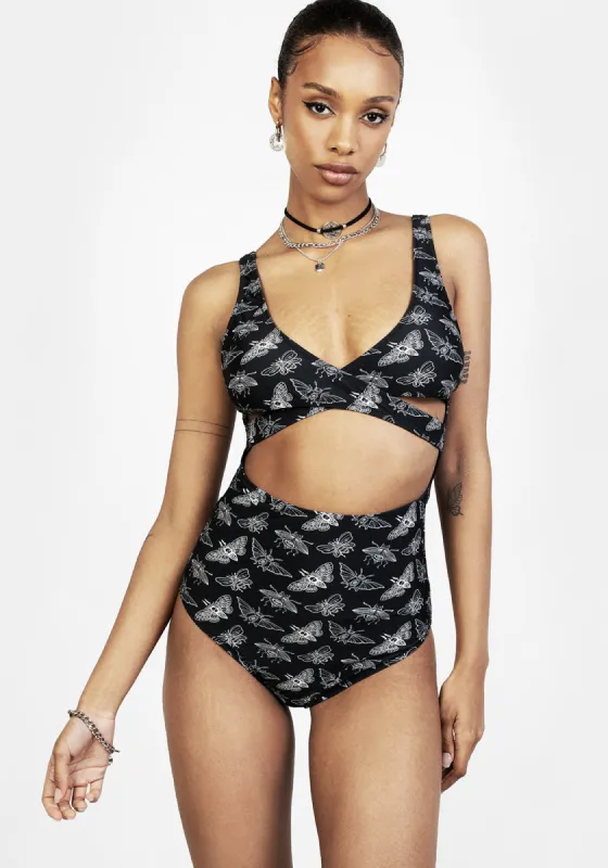 Mortmoth Cut-Out Swimsuit sold by Disturbia