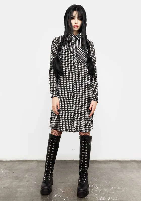 FATALE HOUNDSTOOTH SHIRT DRESS sold by Disturbia