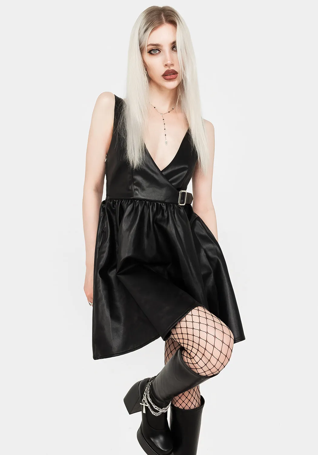 Opium Faux Leather Mini Dress sold by Disturbia product image thumbnail 5