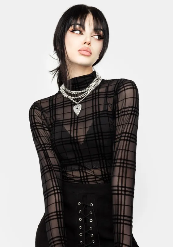 Buffy Check Mesh Top sold by Disturbia