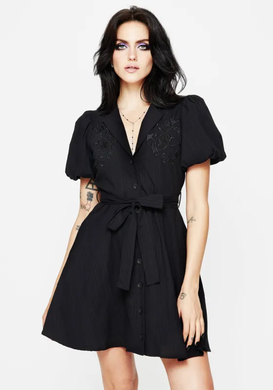 Herbalist Embroidered Mini Shirt Dress sold by Disturbia