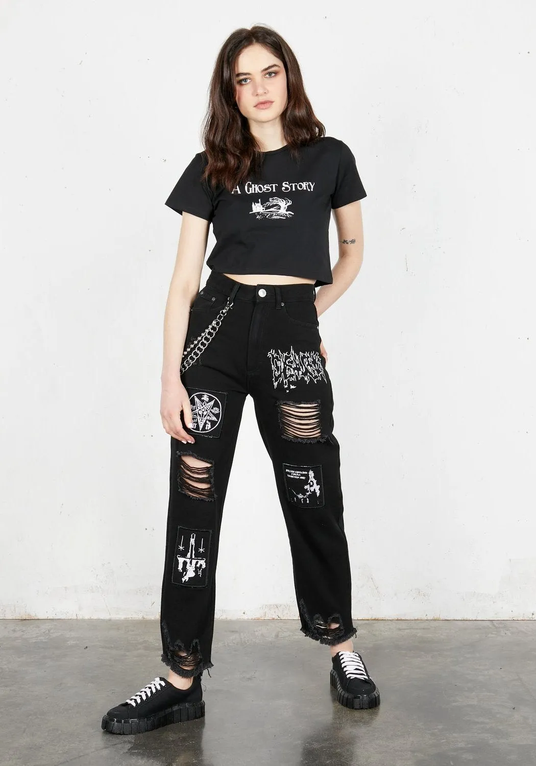 Ghost Story Crop Tee sold by Disturbia product image thumbnail 5