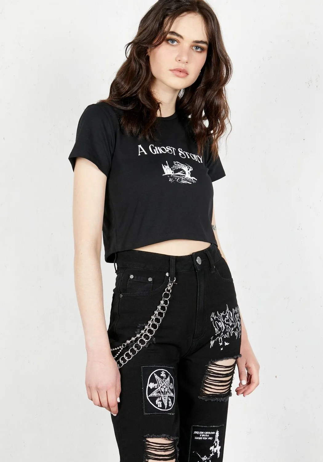 Ghost Story Crop Tee sold by Disturbia product image thumbnail 2