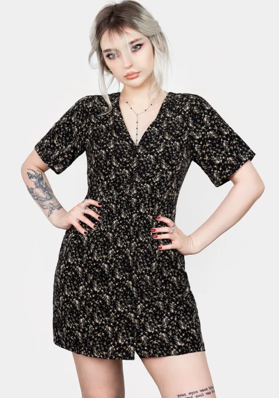 Gardenia Print Button Down Mini Dress sold by Disturbia