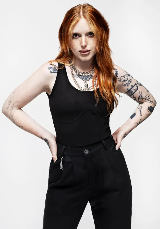 Apocrypha Rib Vest With Mock Boning sold by Disturbia