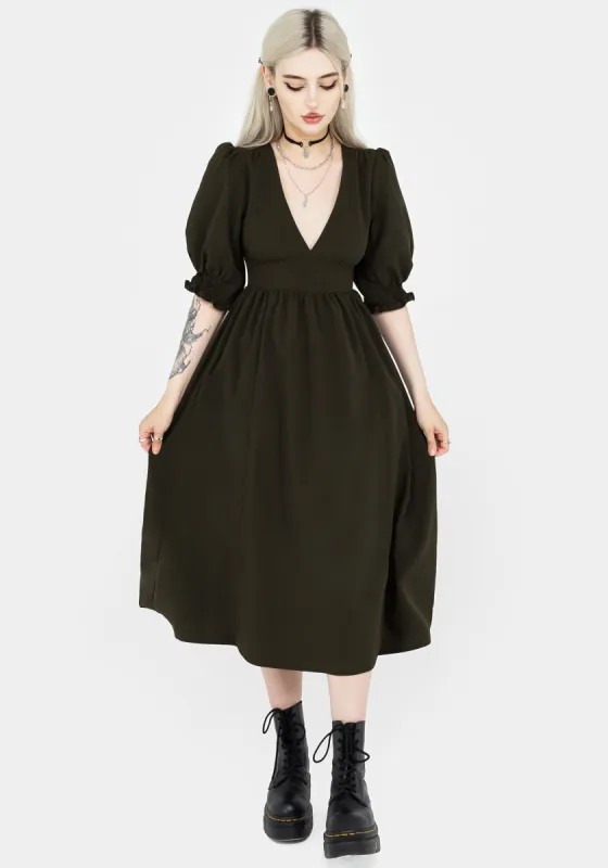 Divination Textured Midi Dress - Green sold by Disturbia