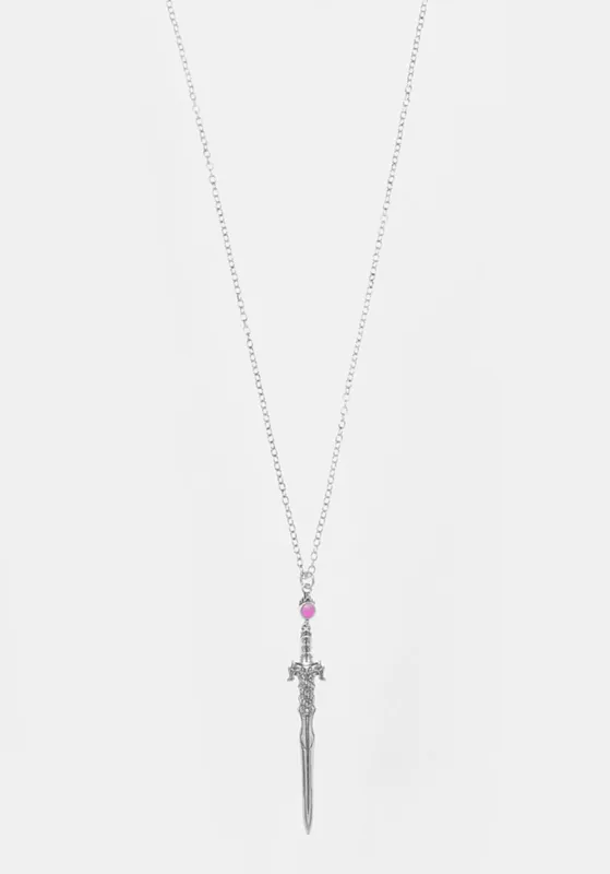 RITUAL DAGGER AMETHYST PENDANT NECKLACE sold by Disturbia