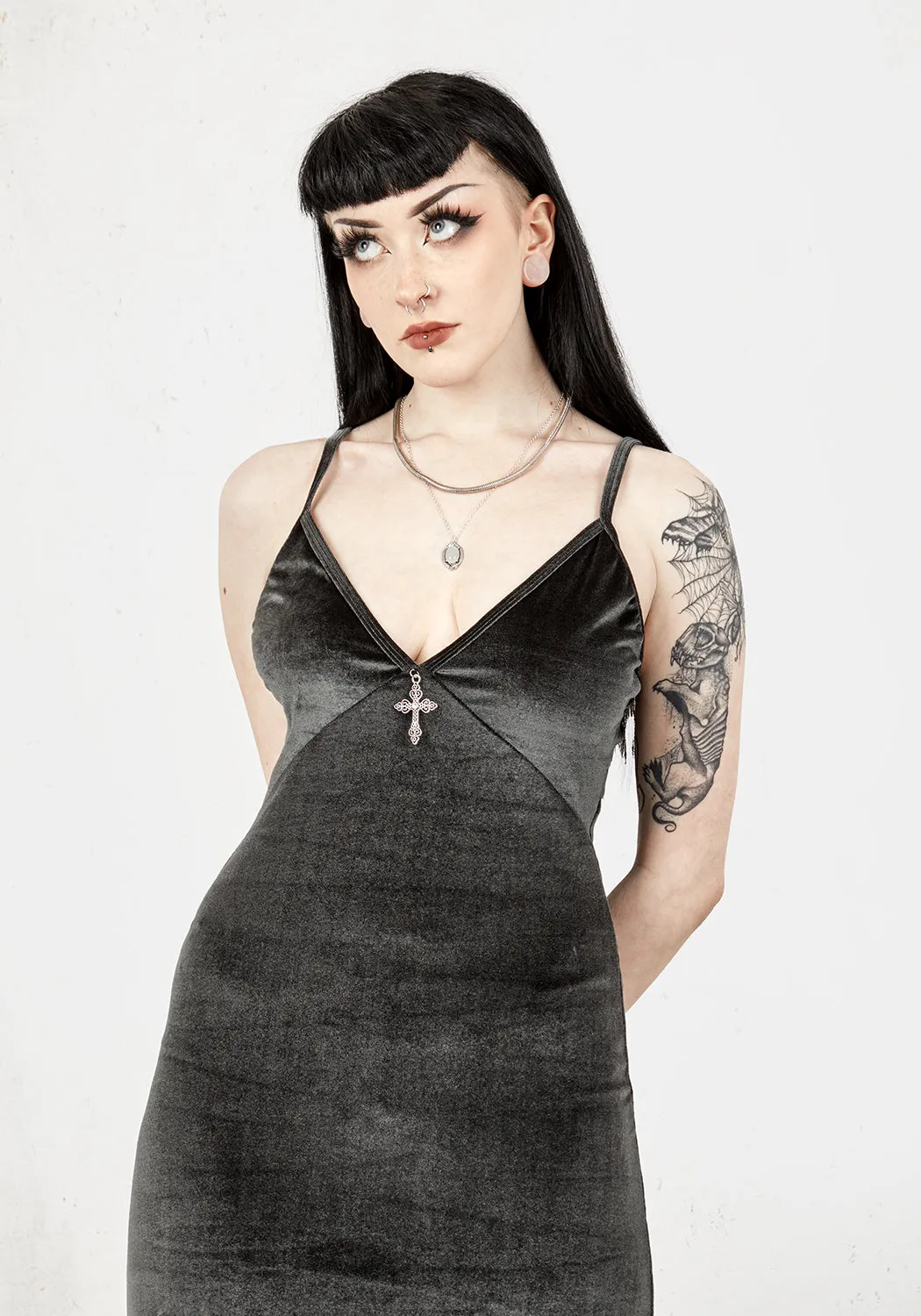 Gabrielle Velvet Midi Slip Dress sold by Disturbia product image thumbnail 4