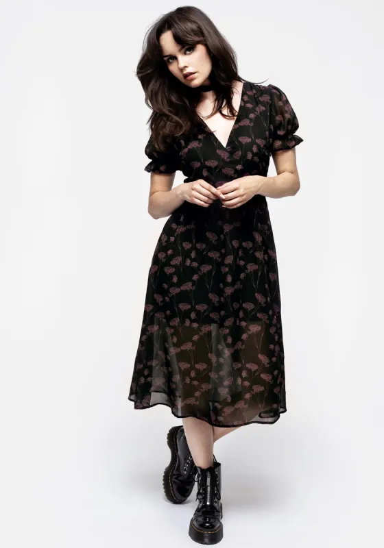Judas V-Neck Button Midi Dress sold by Disturbia