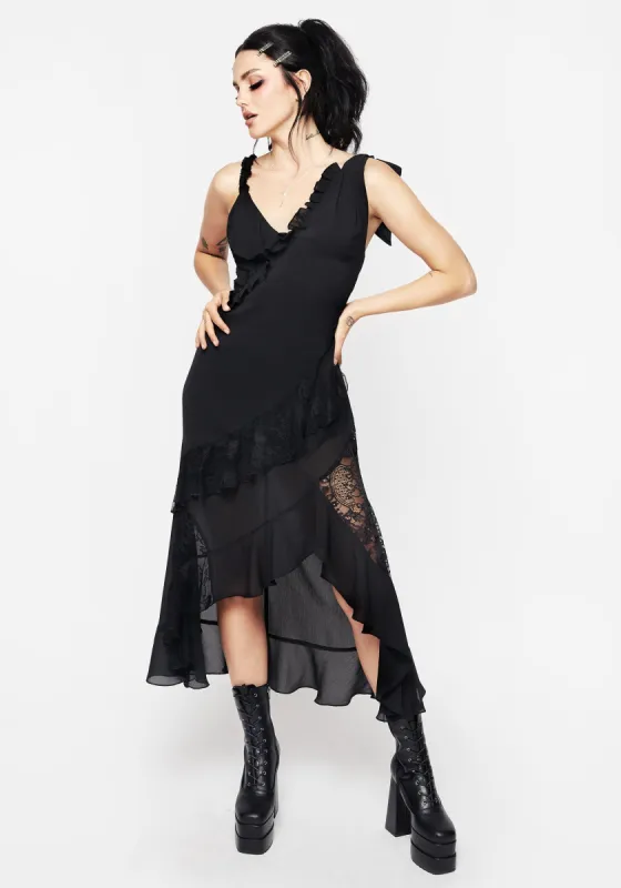 Marishka Lace Panelled High Low Dress sold by Disturbia