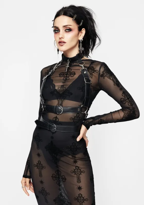 Neith Ankh Choker Harness sold by Disturbia