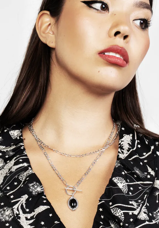 Ouroboros Black Onyx Multi Chain Necklace sold by Disturbia