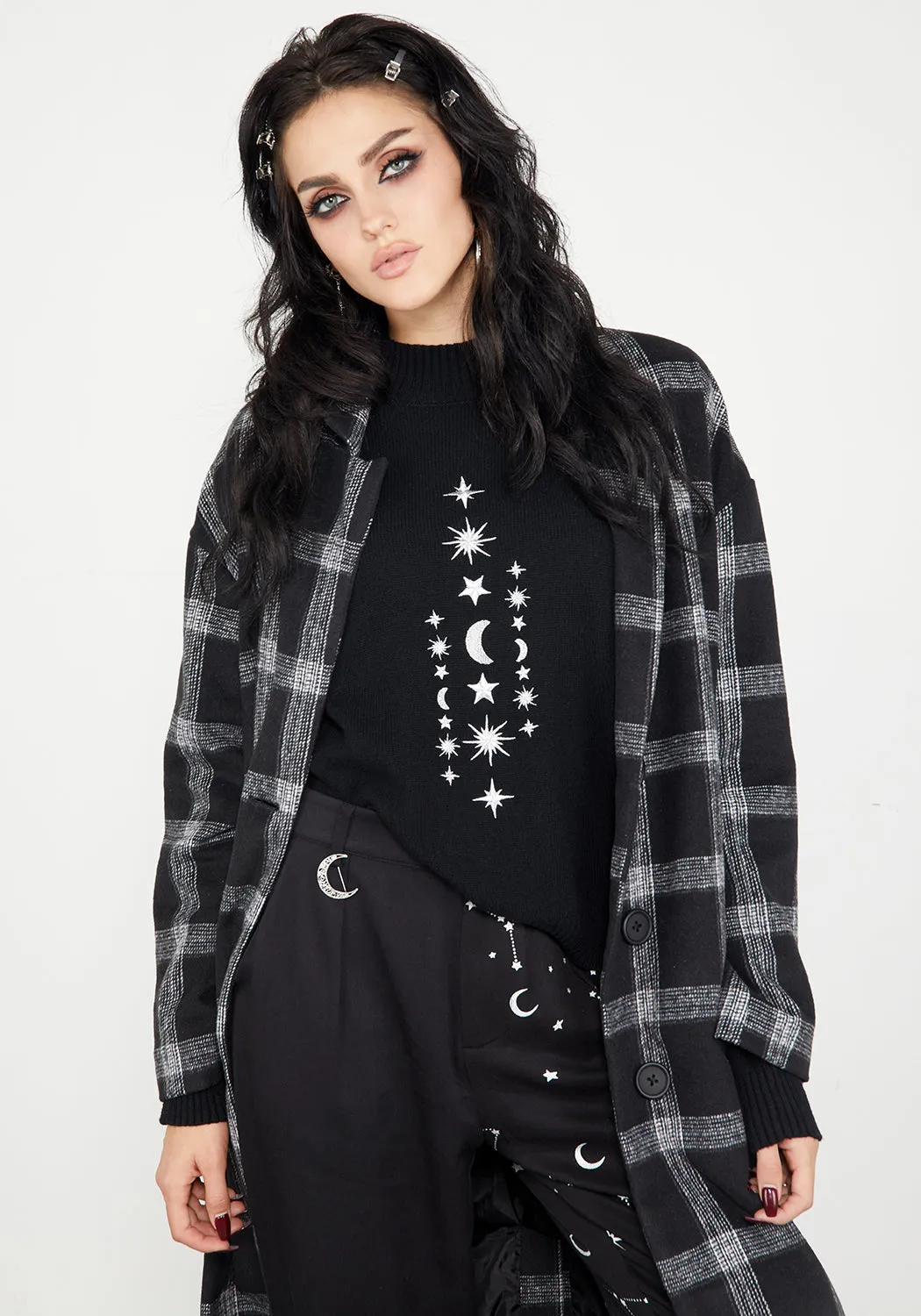 Effy Plaid Duster Coat sold by Disturbia product image thumbnail 3