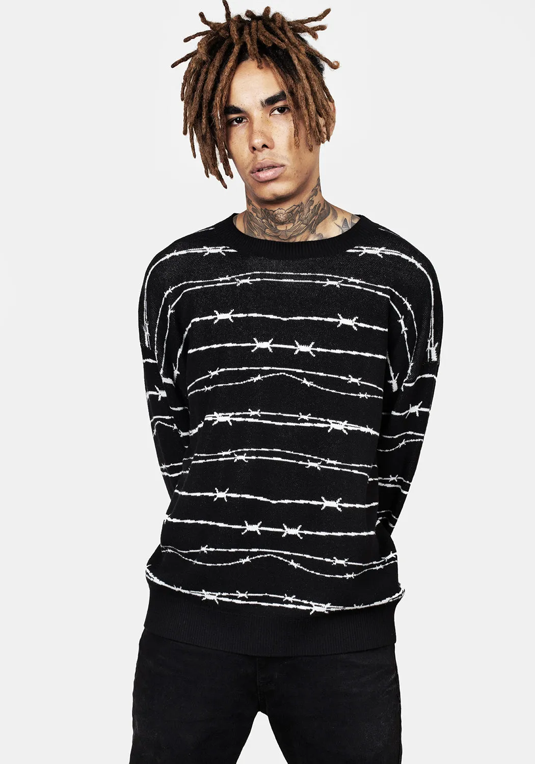 Barbed Longline Crew Neck Jumper sold by Disturbia product image thumbnail 2