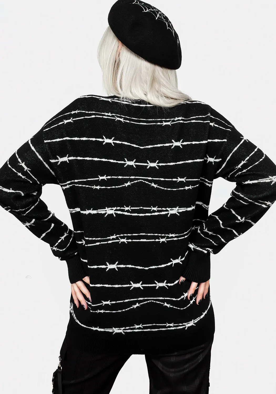 Barbed Longline Crew Neck Jumper sold by Disturbia product image thumbnail 5