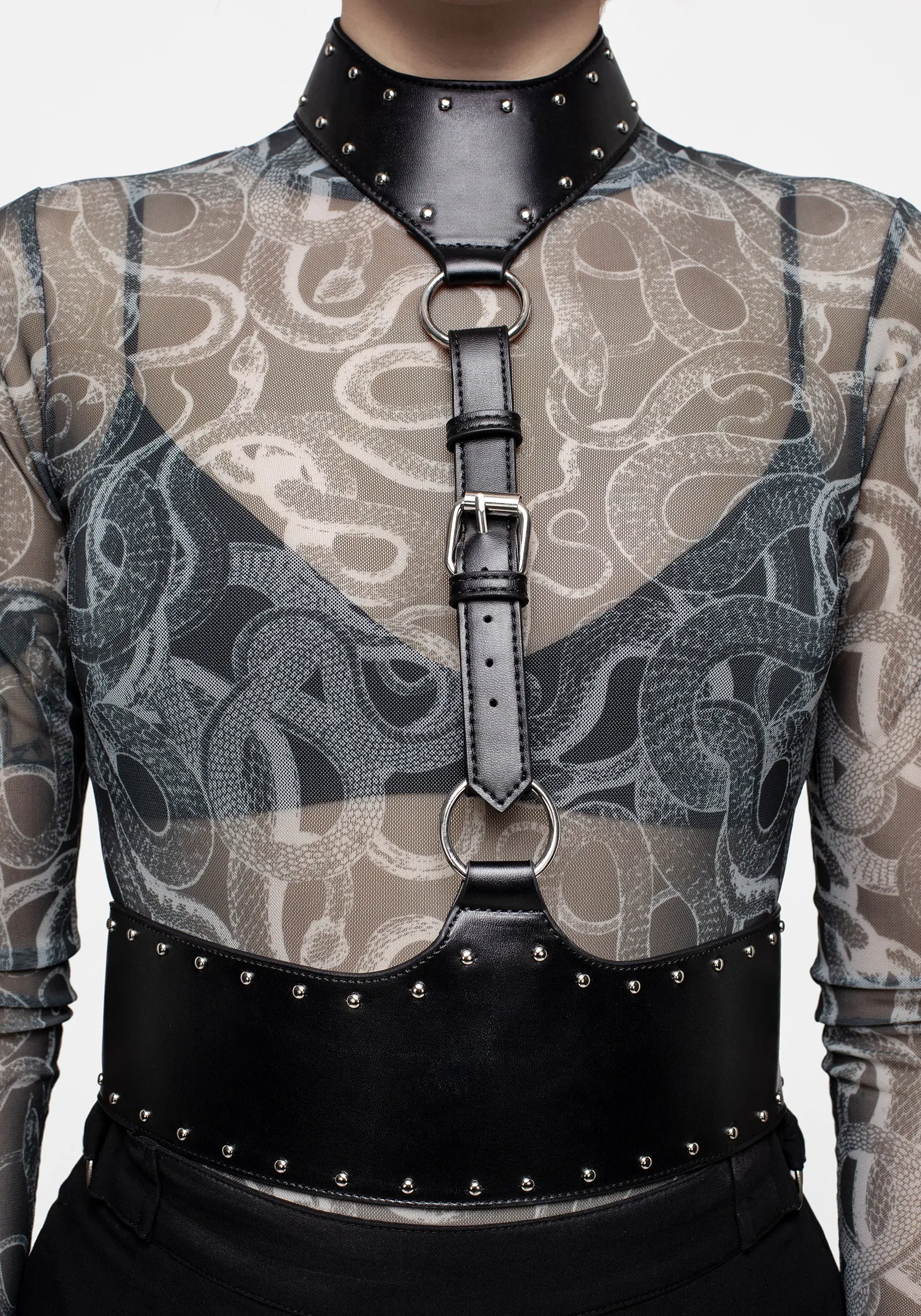 Choke Studded Collar Harness sold by Disturbia product image thumbnail 5