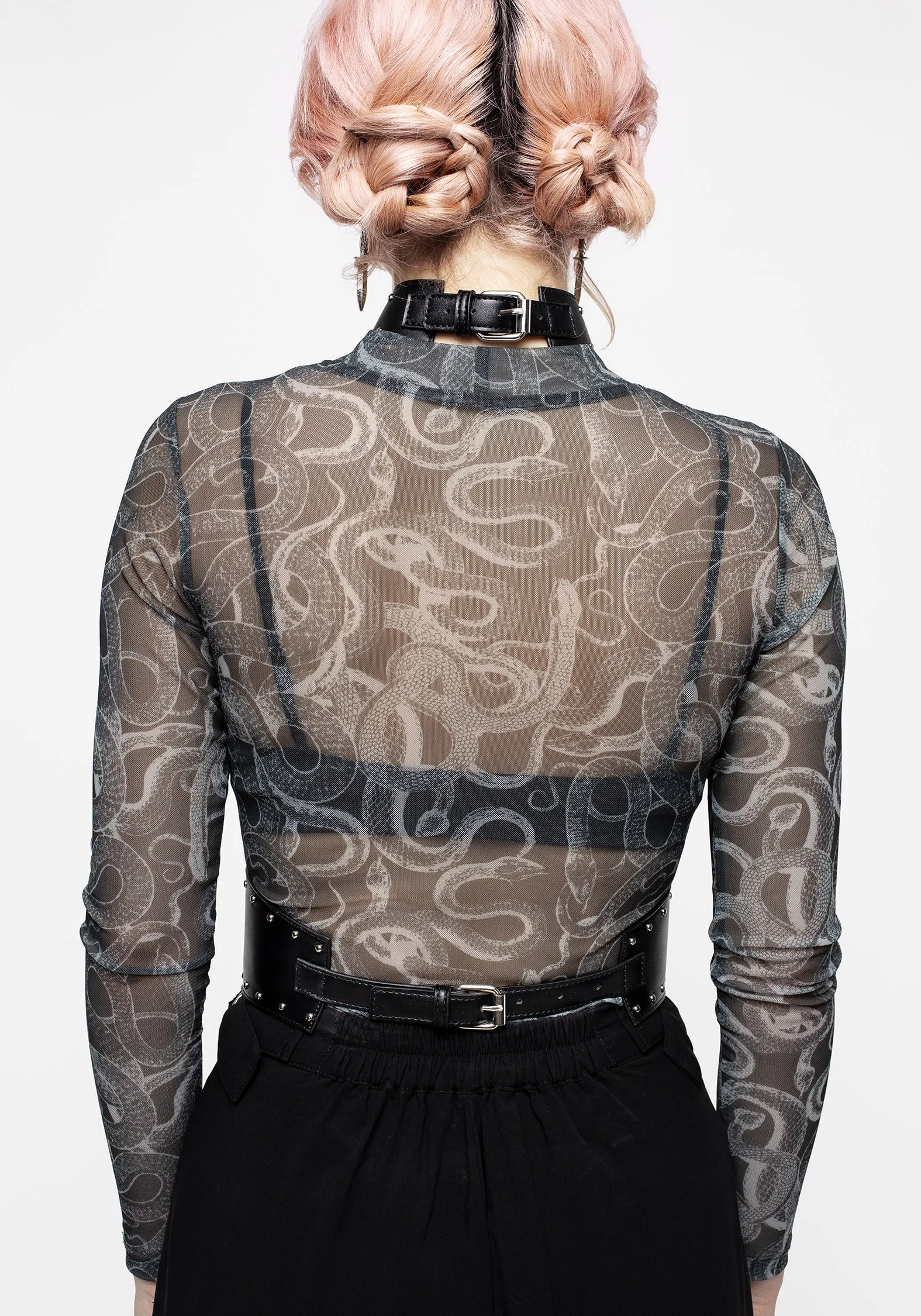 Choke Studded Collar Harness sold by Disturbia product image thumbnail 3