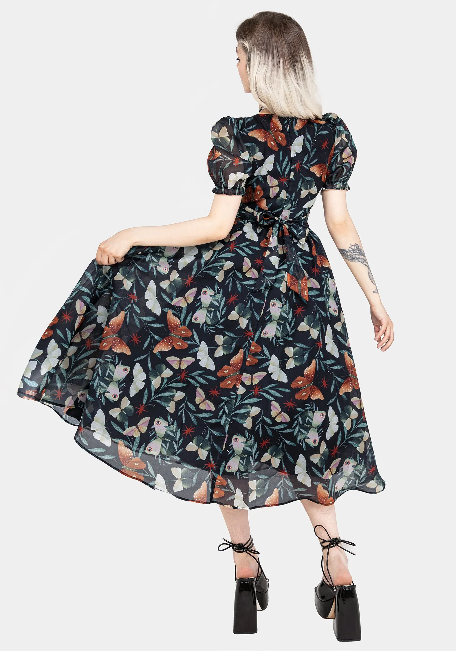 Mariposa Puff Sleeve Organza Midi Dress sold by Disturbia product image thumbnail 3
