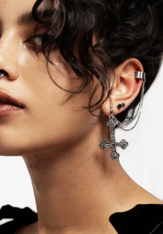 Crux Chain Cuff Earrings sold by Disturbia