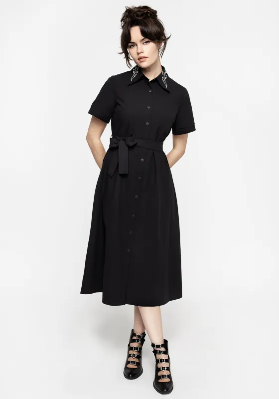 Goodfellow Embroidered Collar Midi Shirt Dress sold by Disturbia