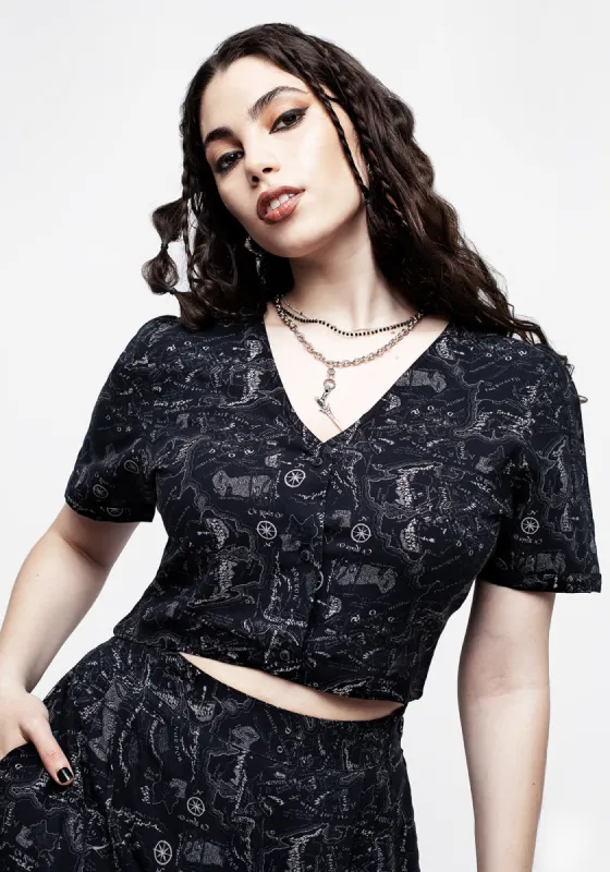 Realm Button Down Crop Top sold by Disturbia