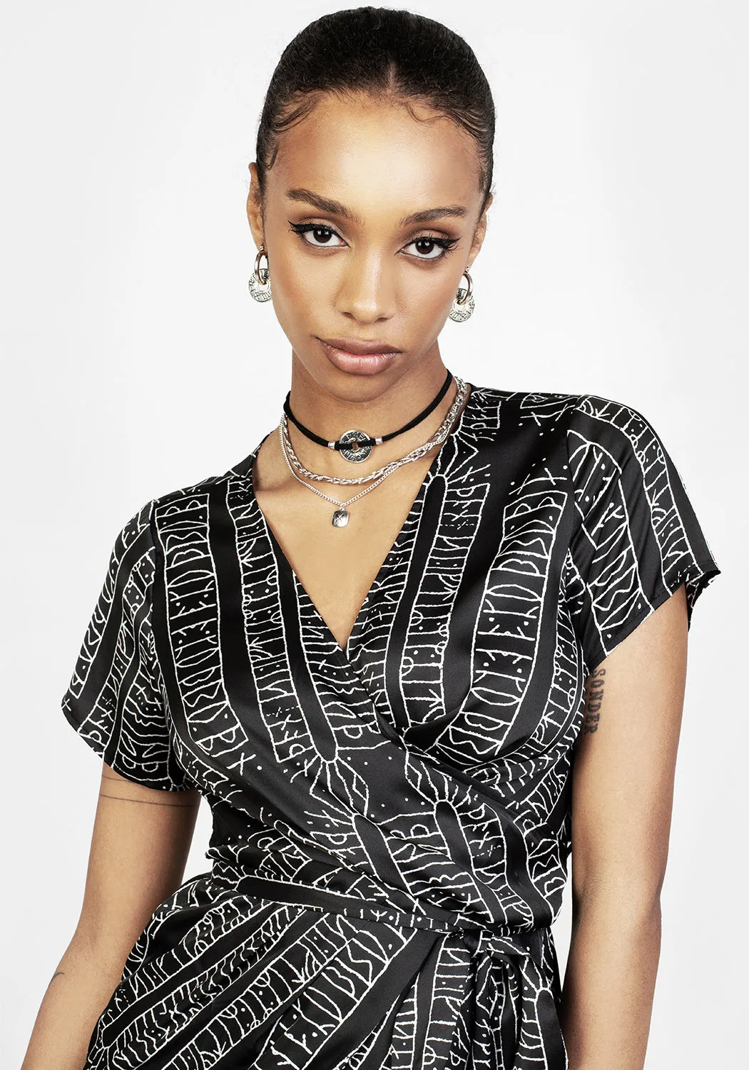 Runes Wrap Midi Dress sold by Disturbia product image thumbnail 2