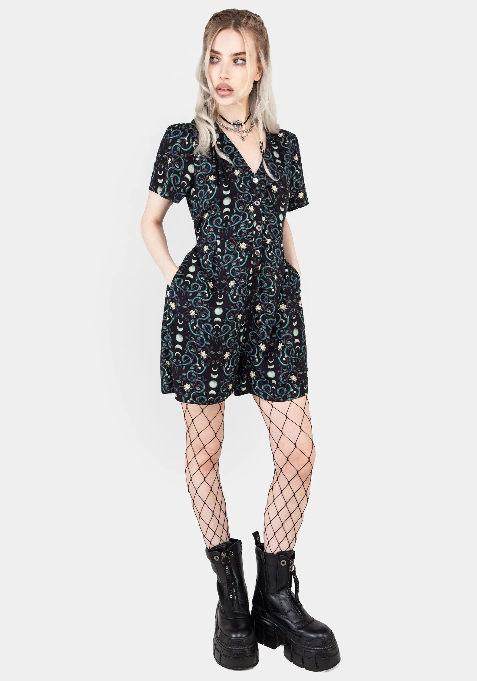 Pythia Button Up Playsuit sold by Disturbia product image thumbnail 5