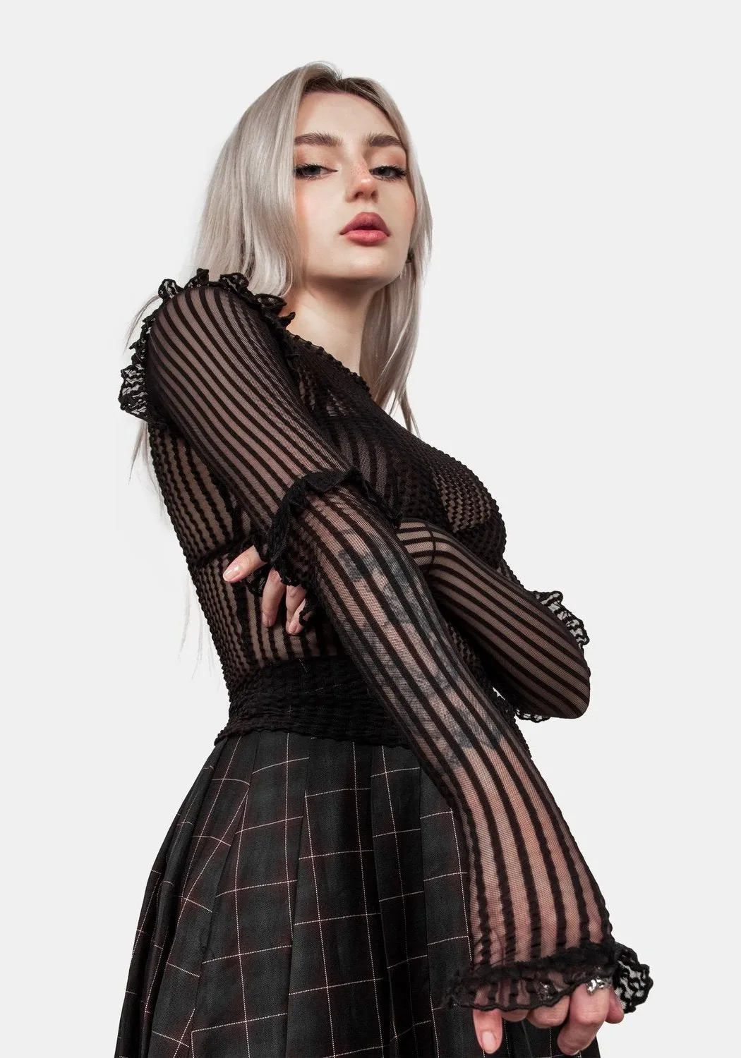 Mourning Ruffle Top sold by Disturbia product image thumbnail 2