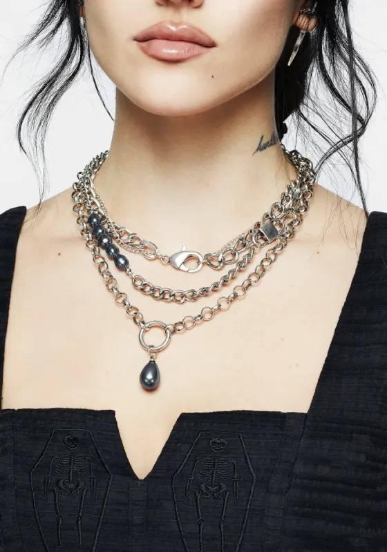 Leila Pearl Layered Necklace sold by Disturbia