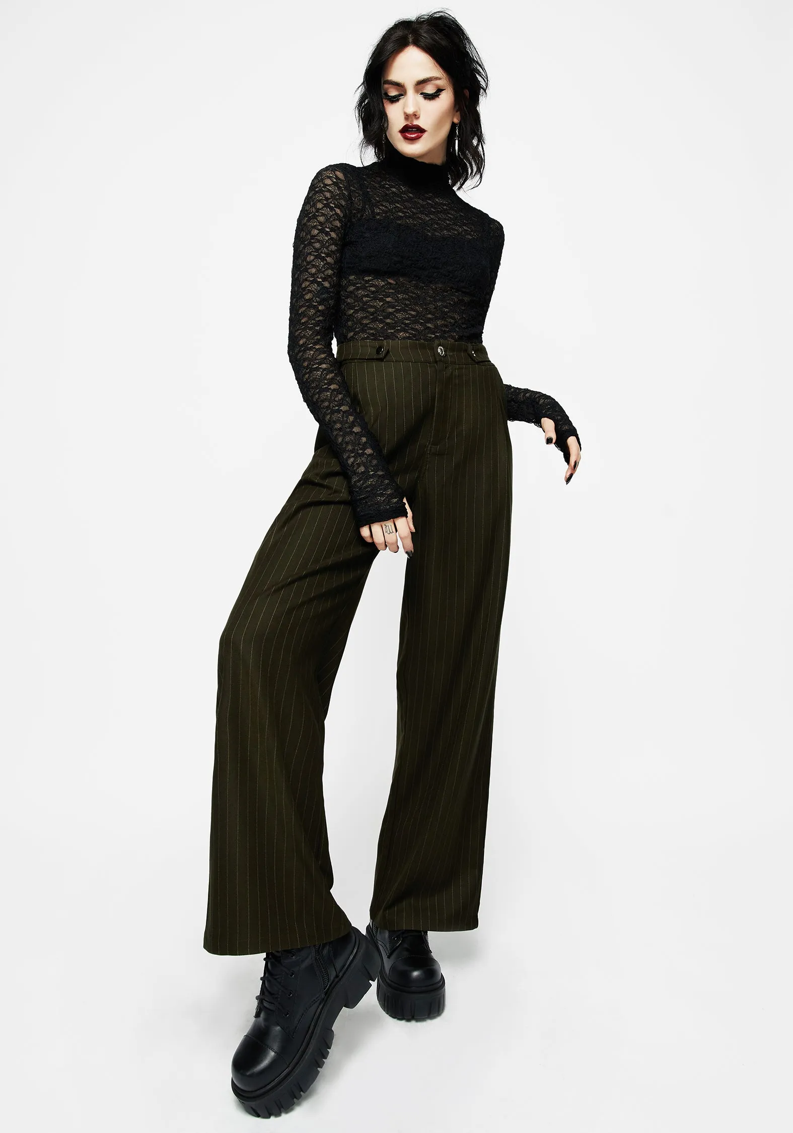 Payoff Wide Leg Tailored Trousers sold by Disturbia product image thumbnail 4
