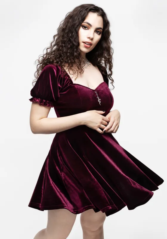 Veniri Corset Mini Dress - Wine sold by Disturbia